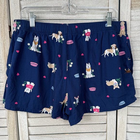 JOYSPUN Women's Cotton Blend Dog Print Pajama Boxer Shorts Navy Blue-Large - Picture 2 of 2